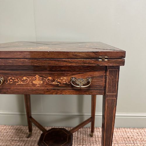 STUNNING ANTIQUE VICTORIAN GAMES TABLE CARD TABLE - ADDITIONAL PHOTO 8