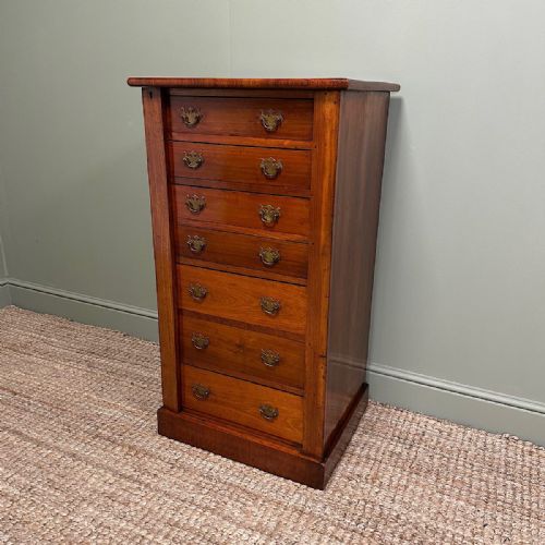 SPECTACULAR WALNUT VICTORIAN ANTIQUE WELLINGTON CHEST - ADDITIONAL PHOTO 1