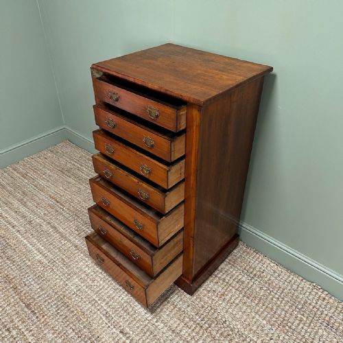 SPECTACULAR WALNUT VICTORIAN ANTIQUE WELLINGTON CHEST - ADDITIONAL PHOTO 2