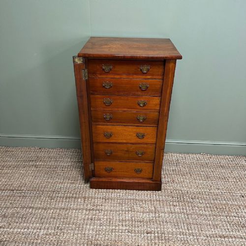 SPECTACULAR WALNUT VICTORIAN ANTIQUE WELLINGTON CHEST - ADDITIONAL PHOTO 4
