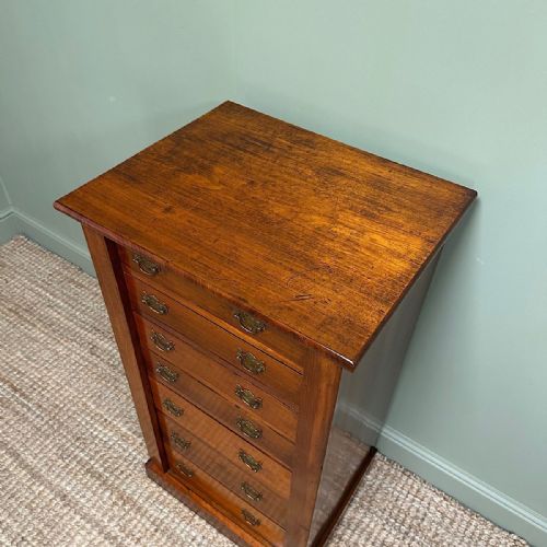 SPECTACULAR WALNUT VICTORIAN ANTIQUE WELLINGTON CHEST - ADDITIONAL PHOTO 5