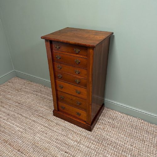SPECTACULAR WALNUT VICTORIAN ANTIQUE WELLINGTON CHEST - ADDITIONAL PHOTO 6