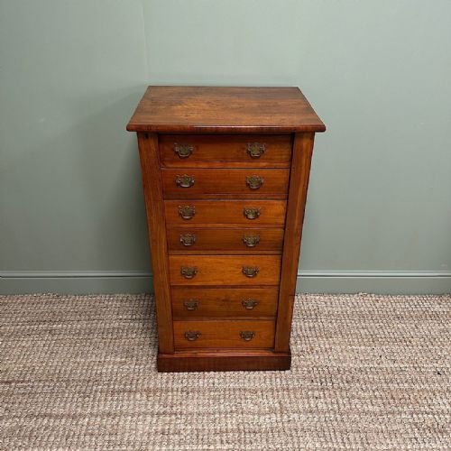 SPECTACULAR WALNUT VICTORIAN ANTIQUE WELLINGTON CHEST - ADDITIONAL PHOTO 7