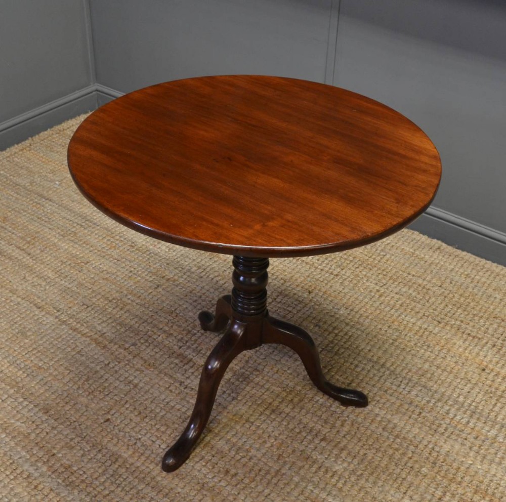 Antique Georgian Mahogany Tilt Top Tripod Occasional Table.