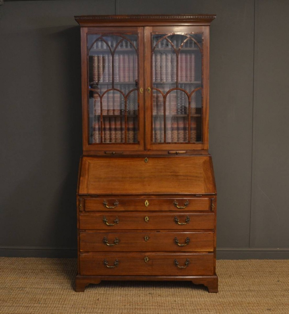 Quality, Mid Georgian, Antique Mahogany Bureau Bookcase.