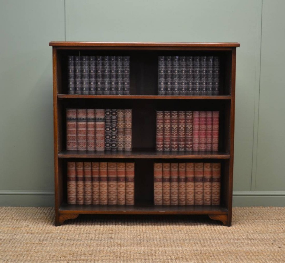 Victorian Walnut Antique Open Bookcase.