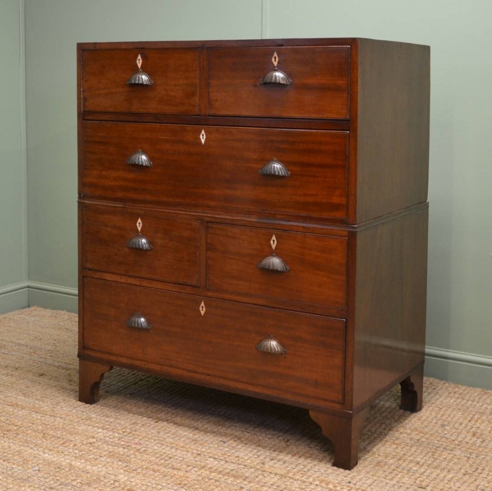 Antique Victorian Mahogany Campaign Chest