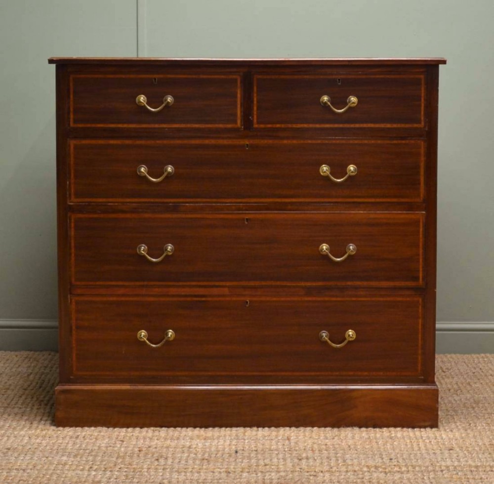 Superb Quality Edwardian Walnut Antique Chest of Drawers.