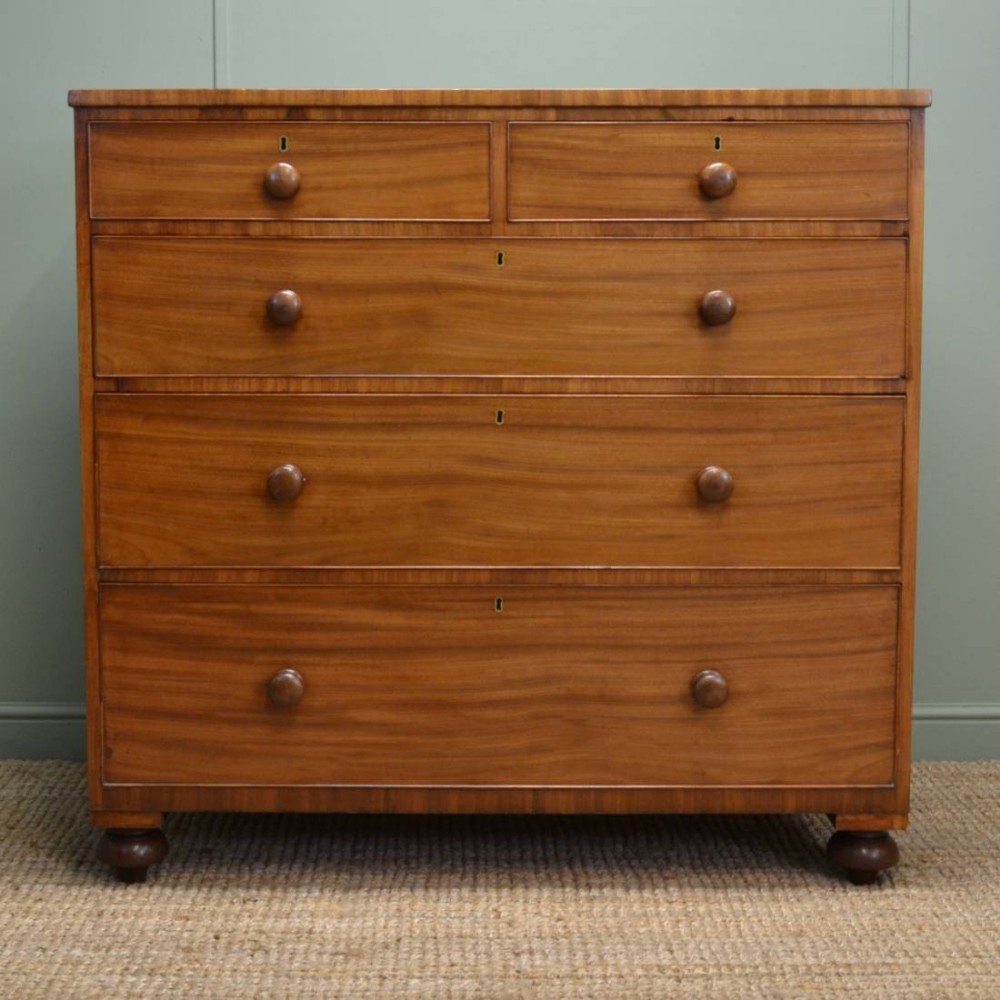 Large Regency Mellow Mahogany Antique Chest of Drawers
