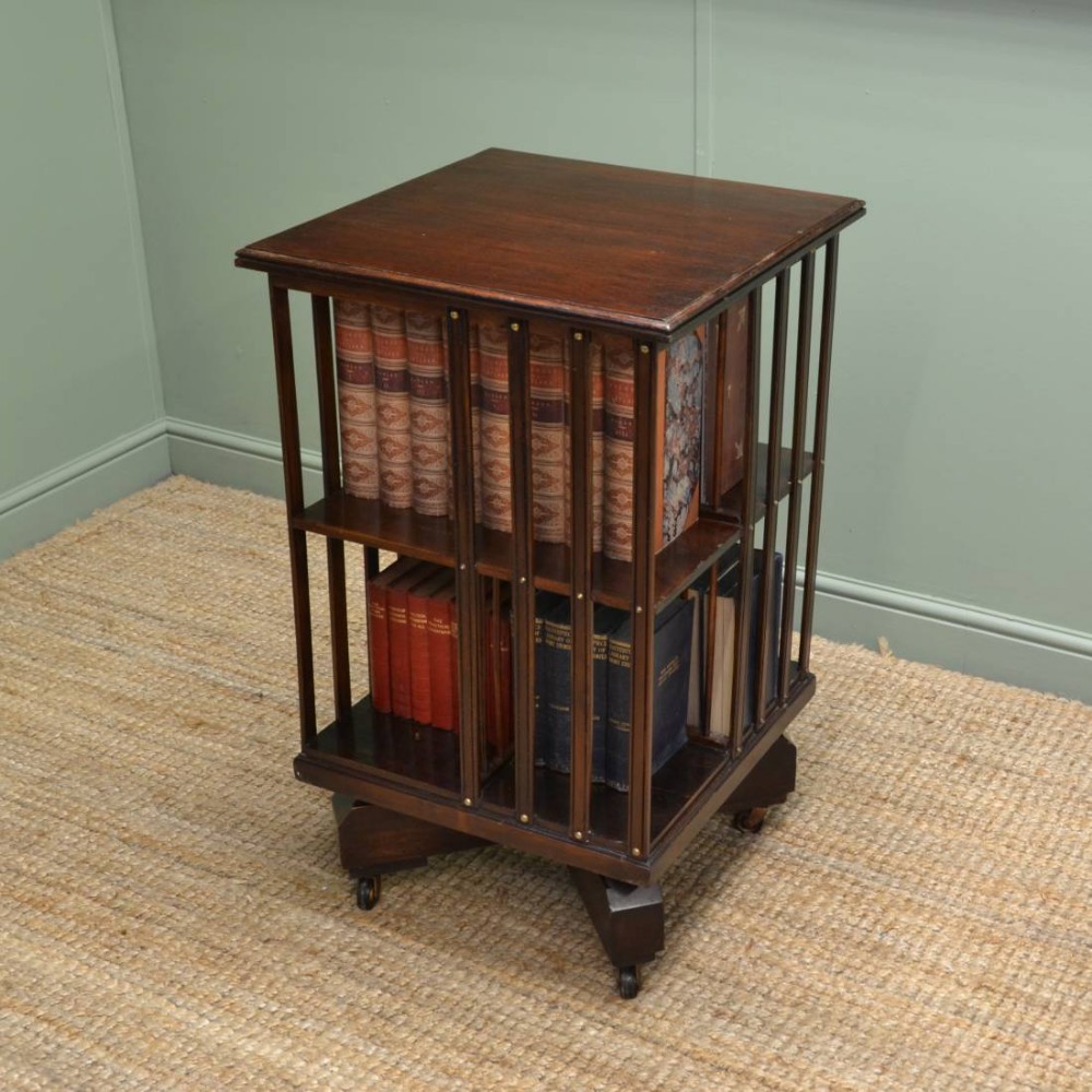 Early 1900's Mahogany, Arts & Crafts Influenced, Revolving Bookcase