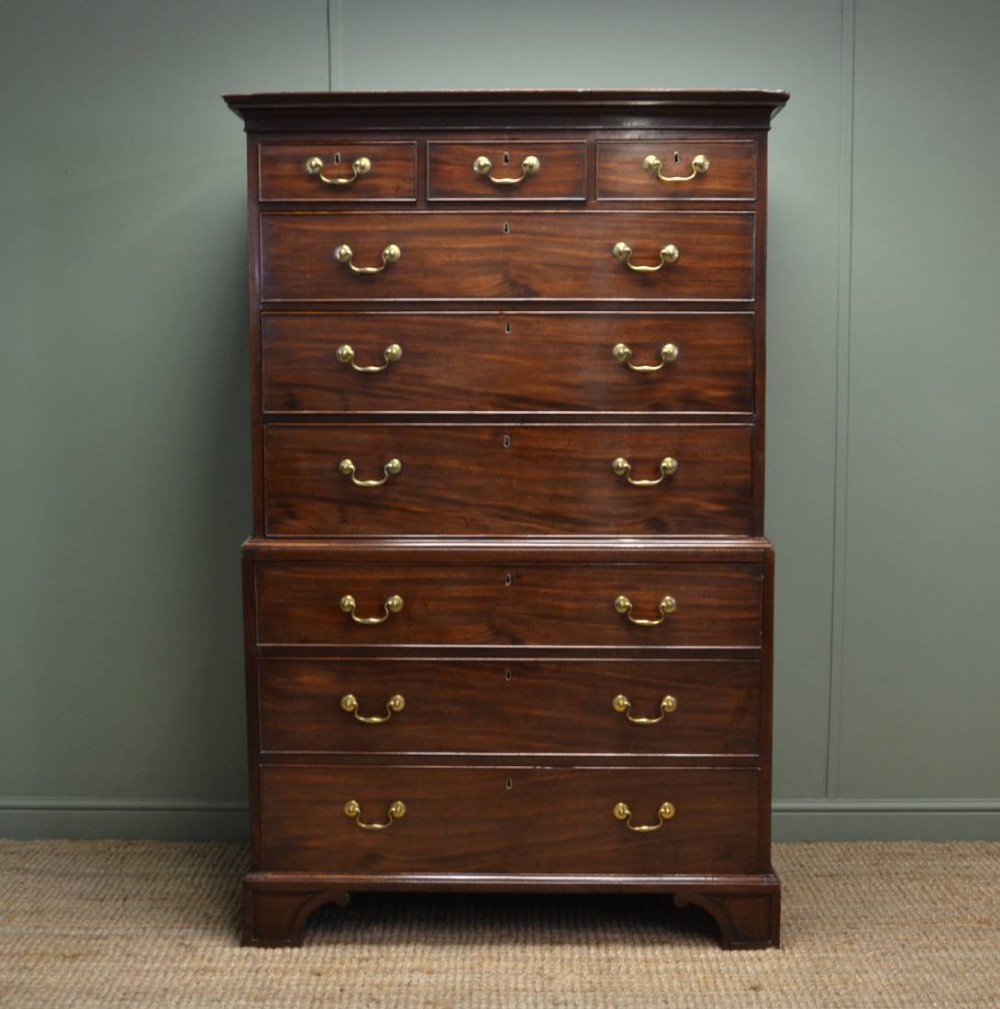 Magnificent Quality Georgian Mahogany Antique Chest on Chest