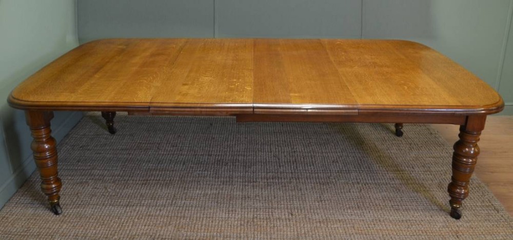 Large Golden Oak Victorian Antique Dining Table