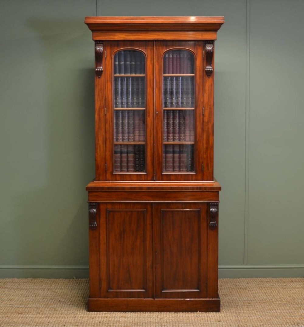 Quality Antique Victorian, Attractively Proportioned, Glazed Bookcase