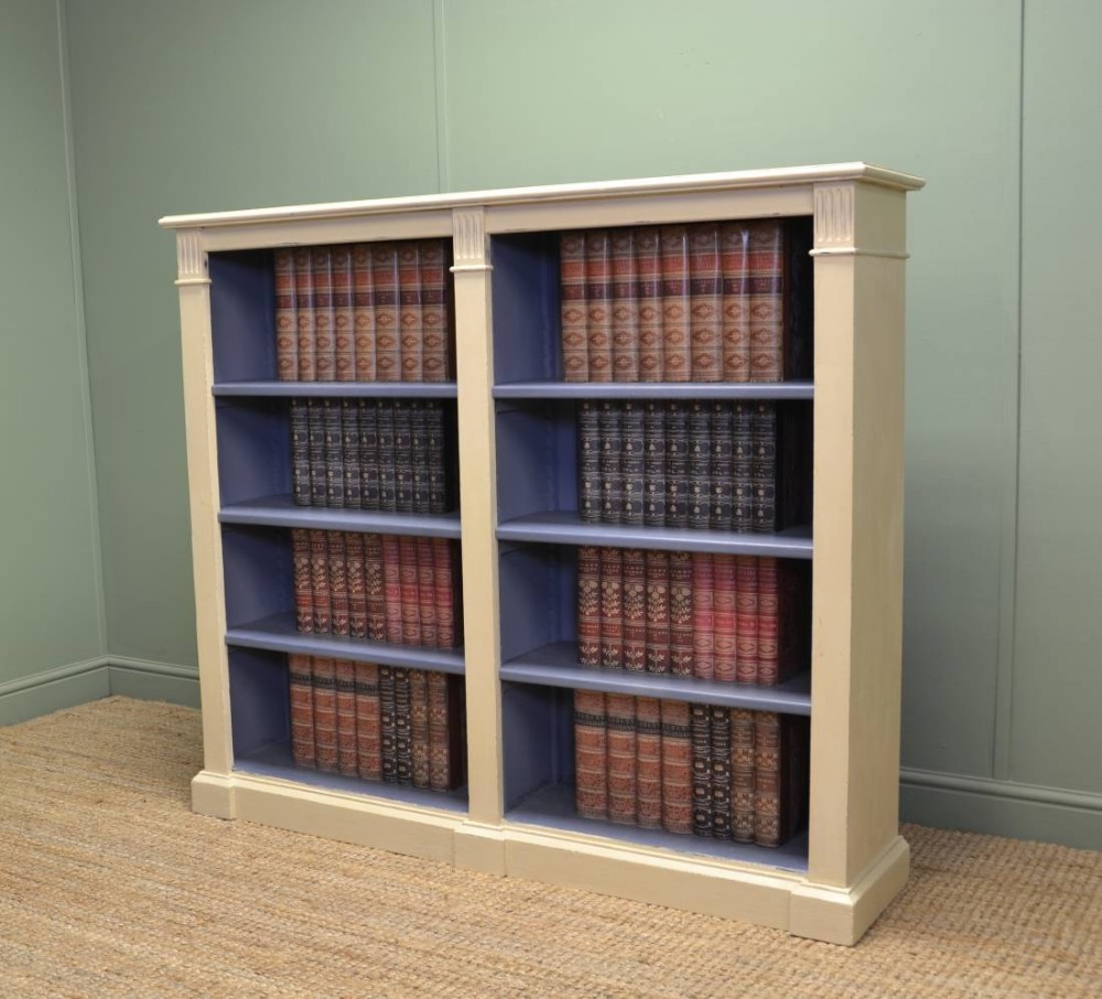 Antique Victorian Painted Open Bookcase