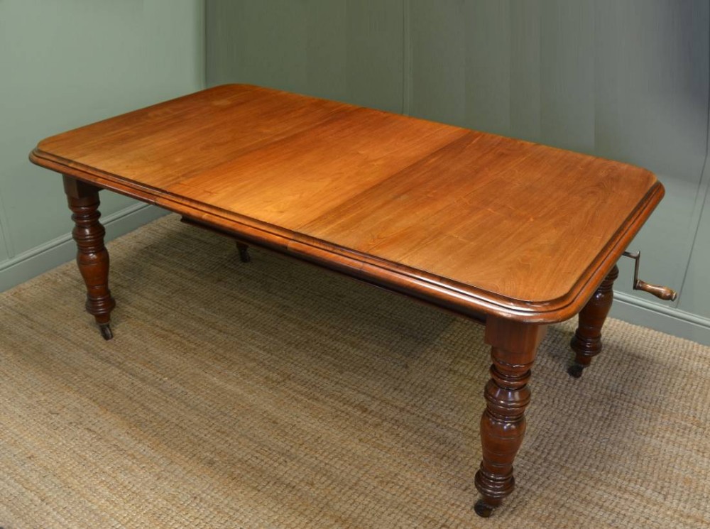 Quality Victorian Solid Walnut Extending Wind Out Dining Table 