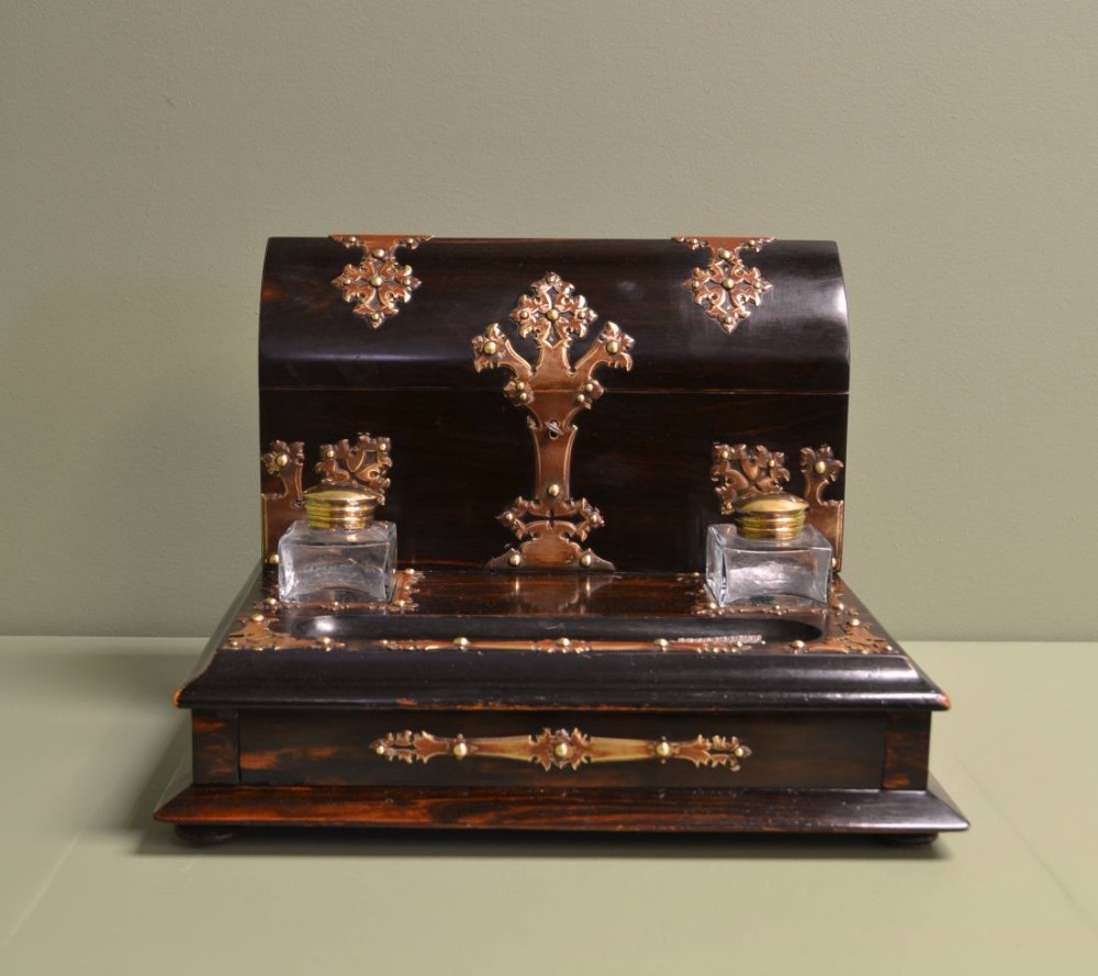 Unusual Victorian Coromandel Antique Desk Stand 