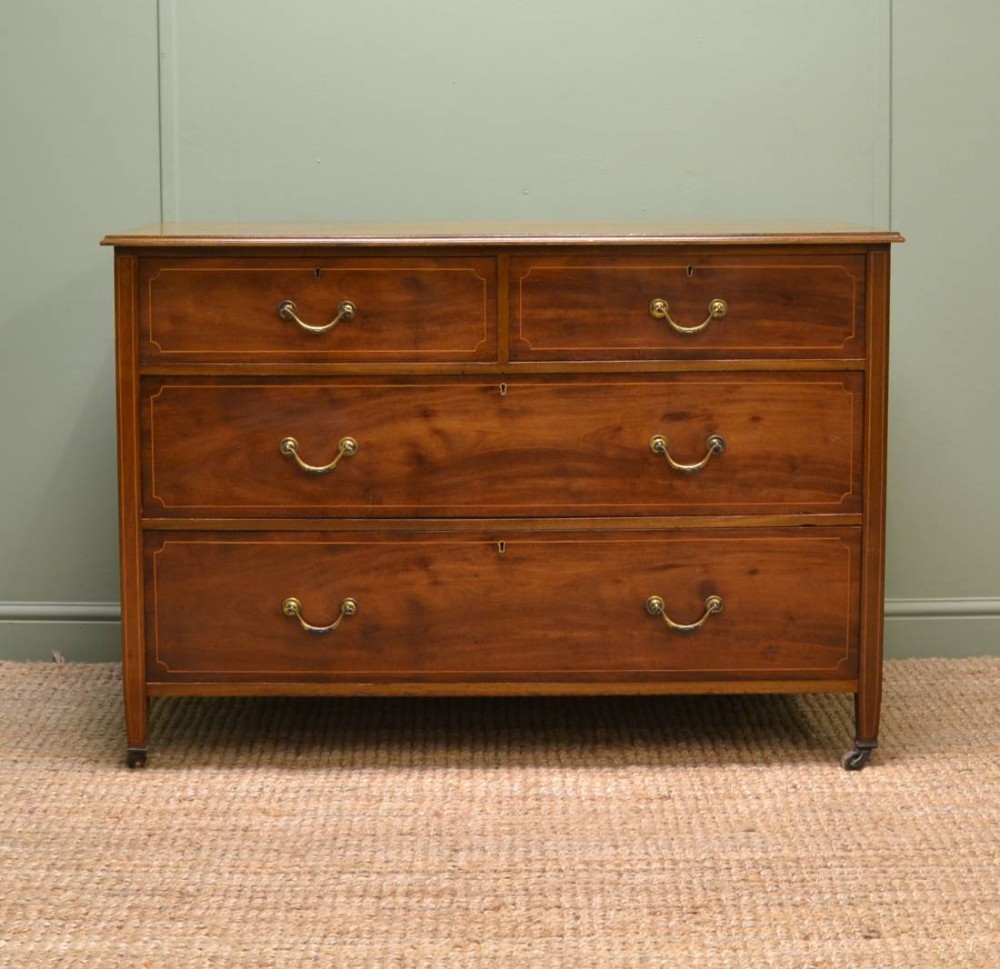 Edwardian Inlaid Mahogany Antique Chest of Drawers