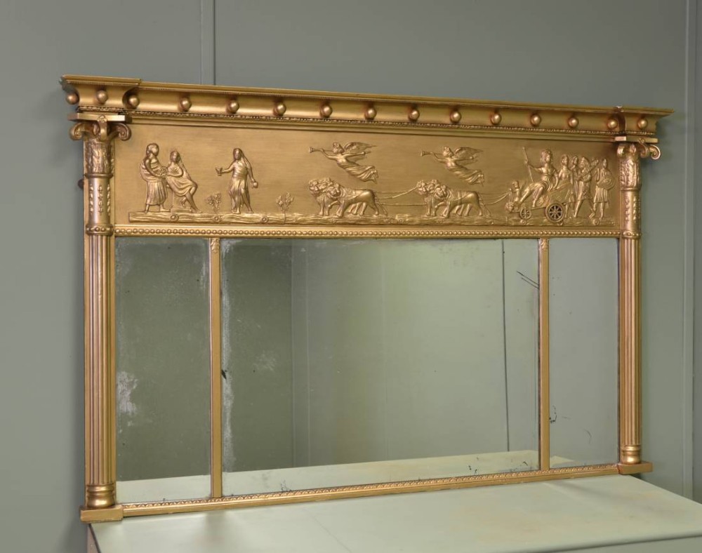 Large Antique Victorian Overmantle Mirror
