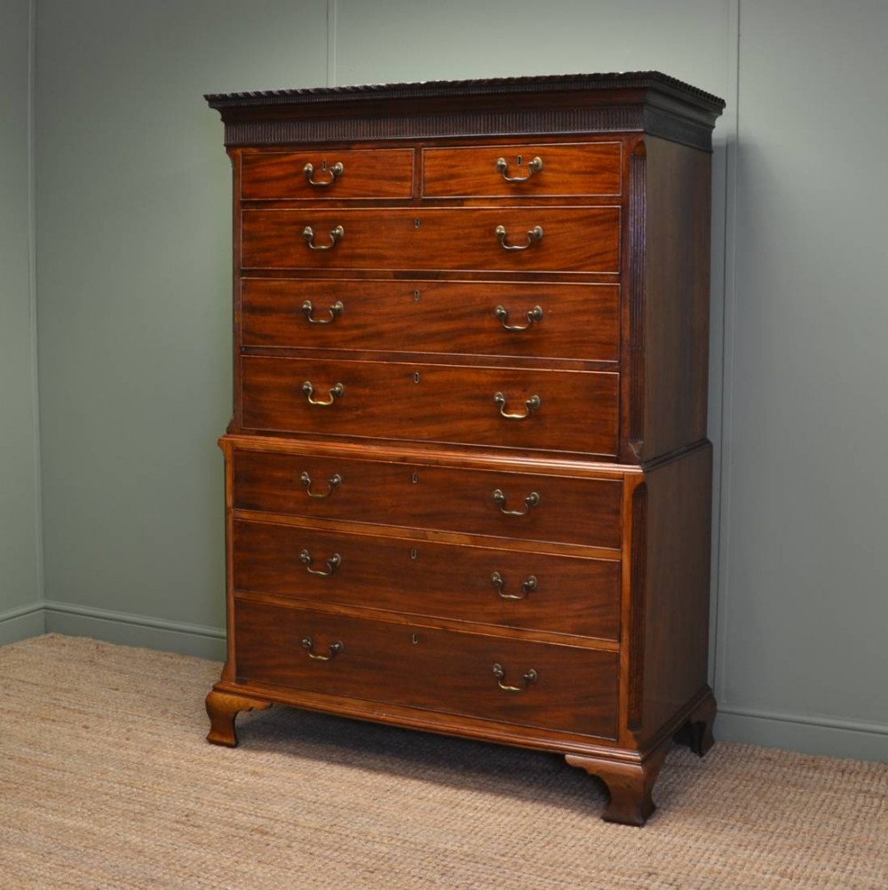 Georgian Mahogany Antique Chest on Chest
