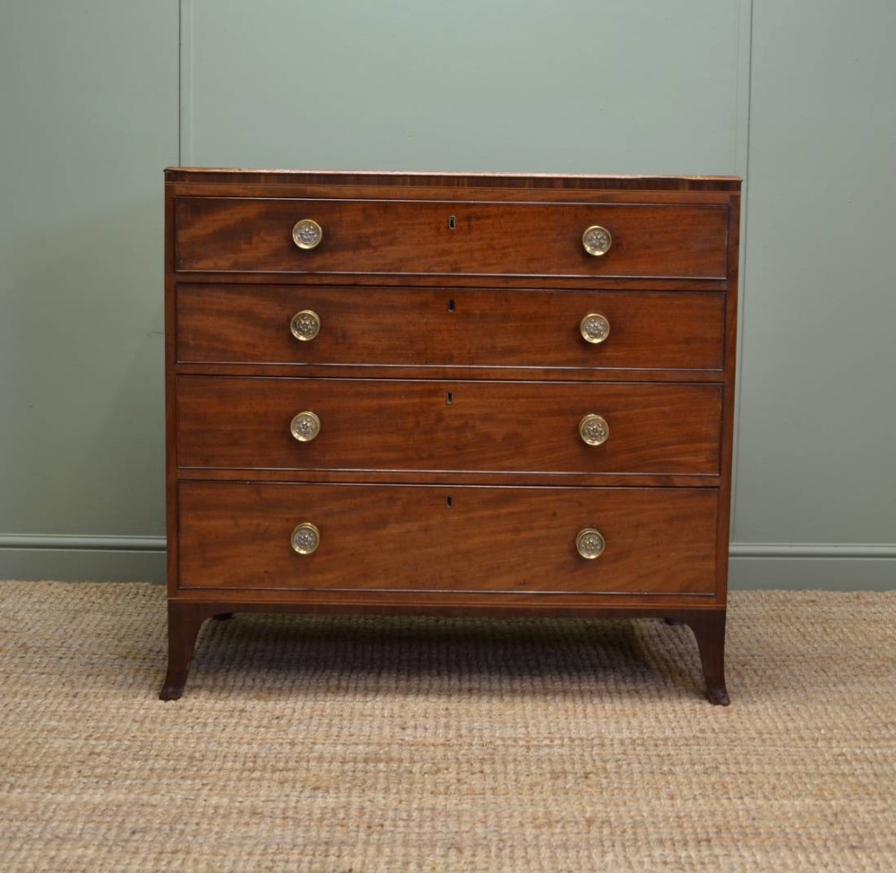 Superb Quality Regency Antique Mahogany Secretaire Chest