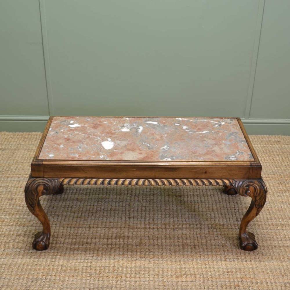 Edwardian Walnut Antique Coffee Table