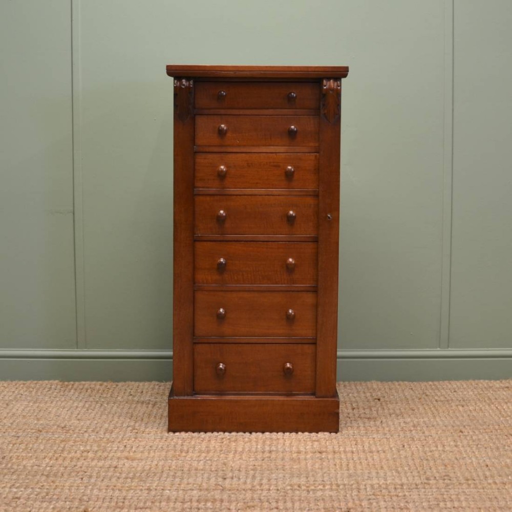 Quality Walnut Antique Wellington Chest of Drawers