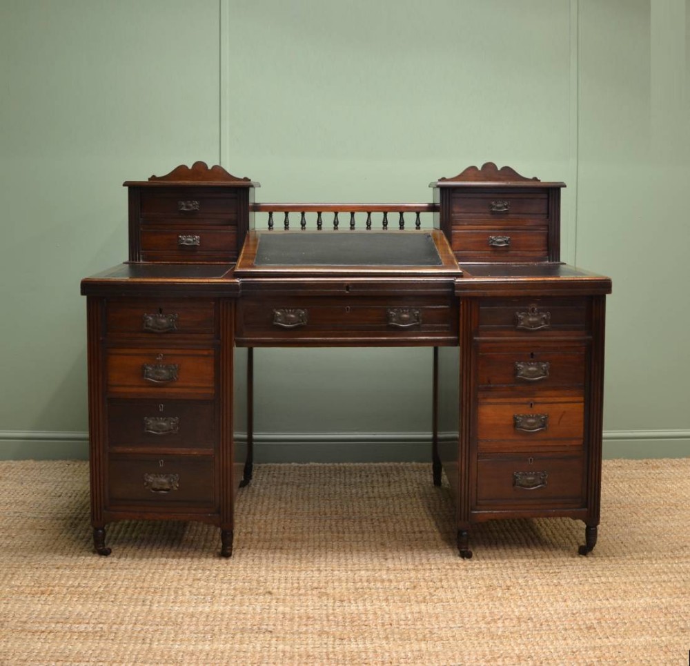 Victorian Walnut Antique Dickens Desk. 