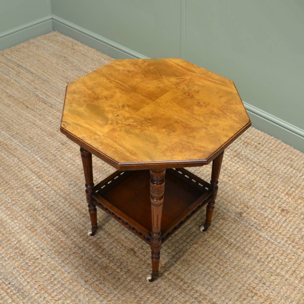 Superb Quality Figured Walnut Small Antique Occasional Table