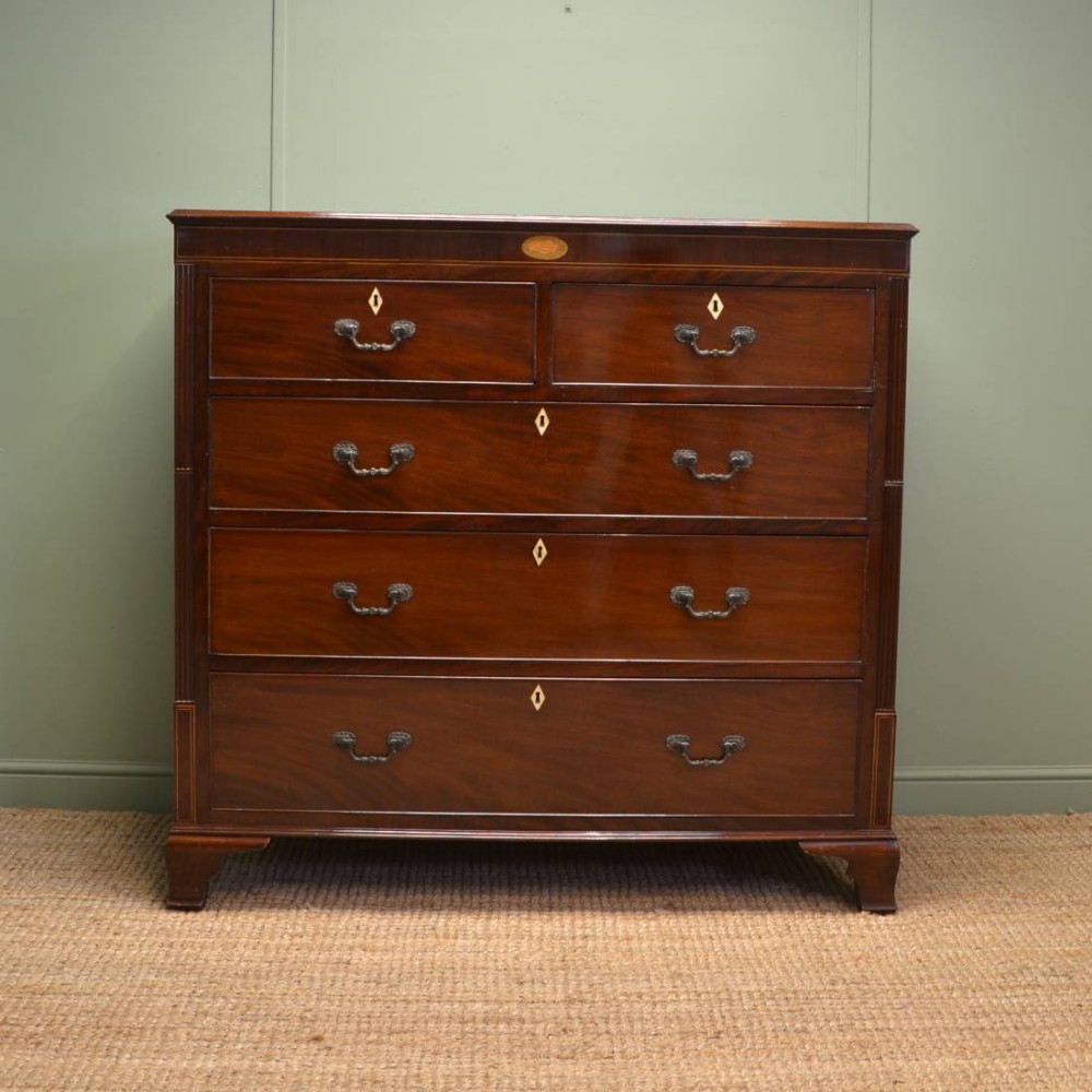 Fine Quality Large Inlaid George III Mahogany Chest Of Drawers