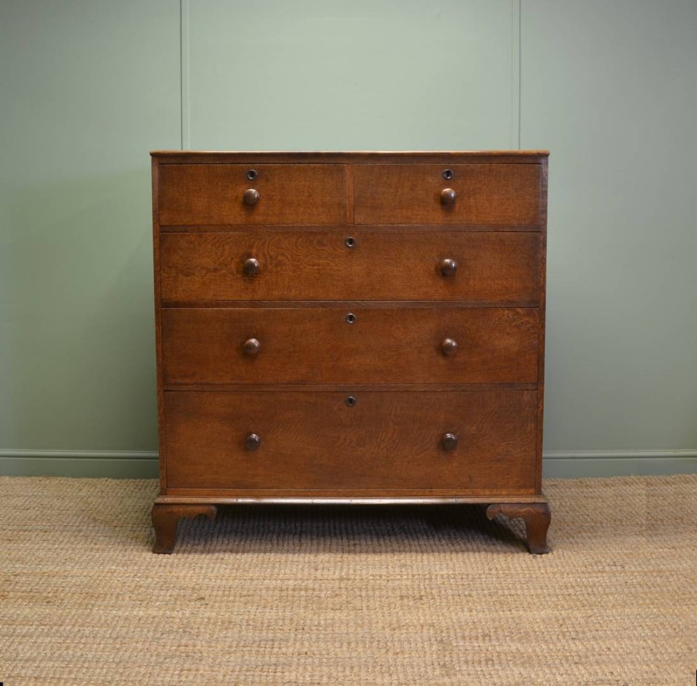 Fine Georgian Oak Antique Chest Of Drawers