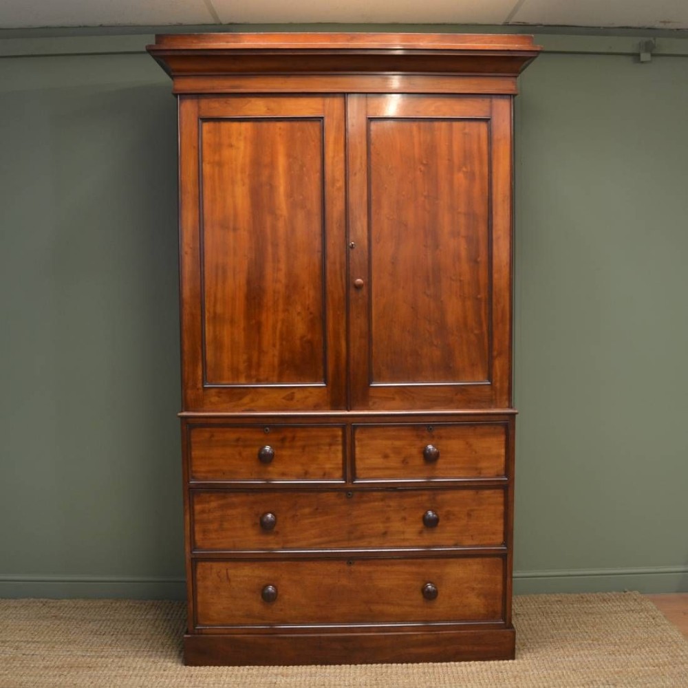 Victorian Mahogany Hanging Linen Press. ca 1840.