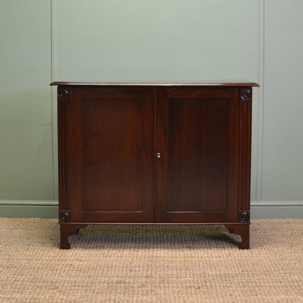 Small, Slim Victorian Walnut Antique Cupboard