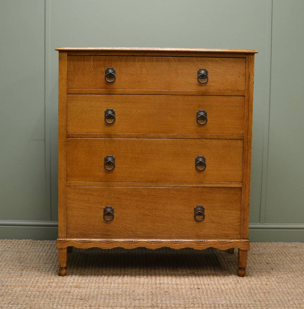 Quality Golden Oak Antique Chest of Drawers