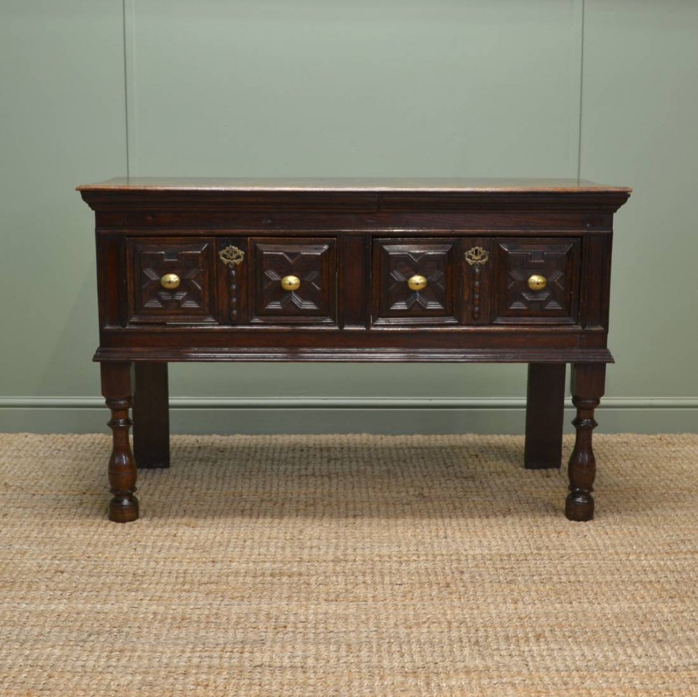 Superb Country Small Oak Antique Dresser Base