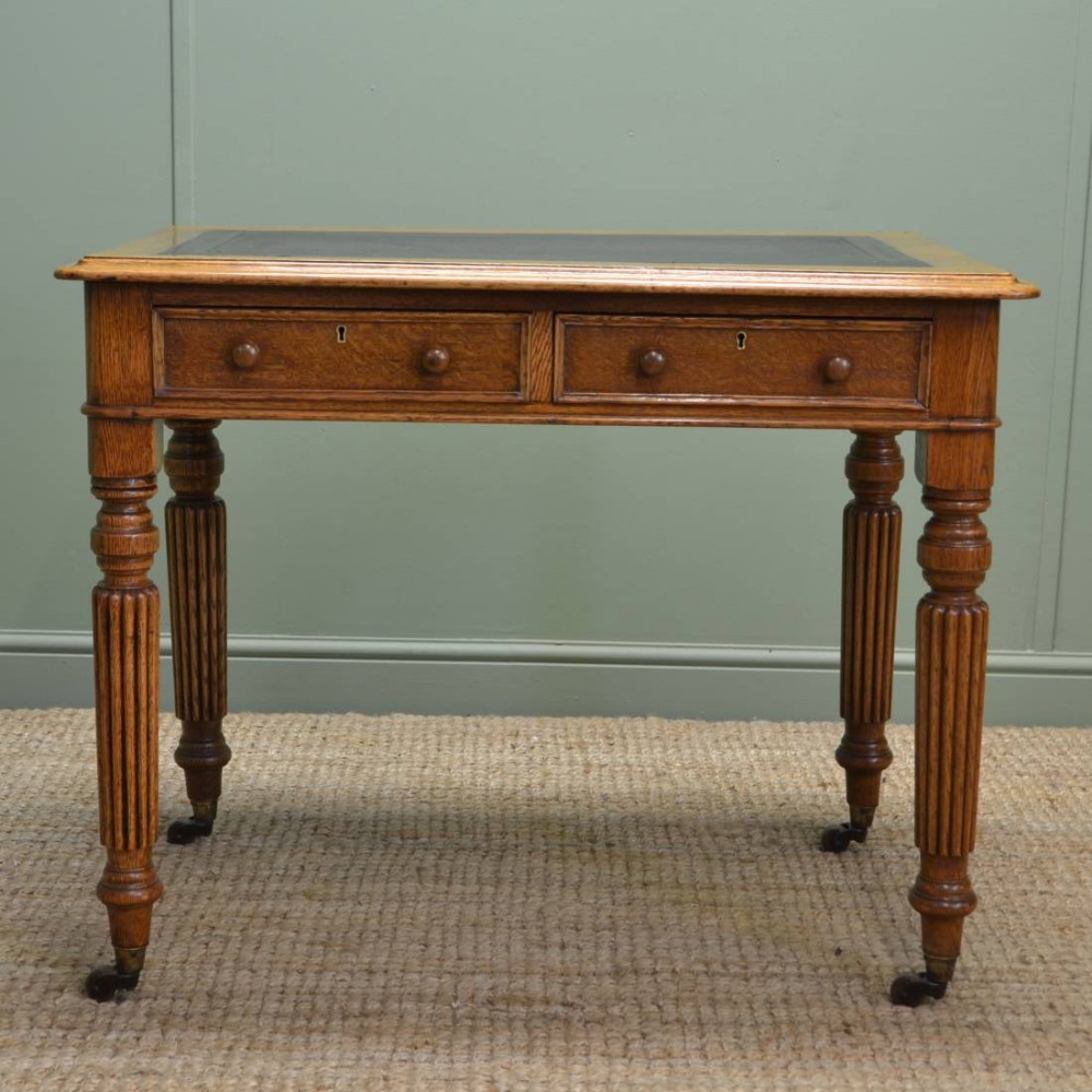 Superb Quality Golden Oak Antique Victorian Writing Table