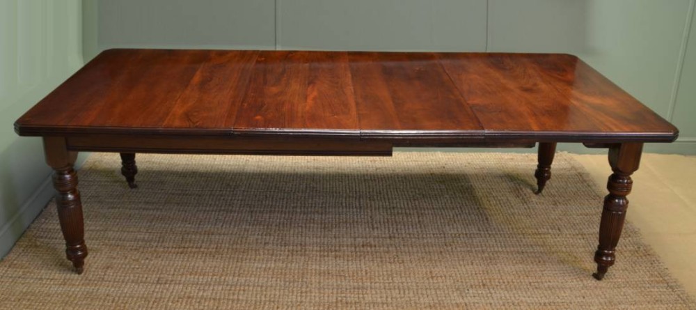 Large Victorian Walnut Antique Wind Out Dining Table  