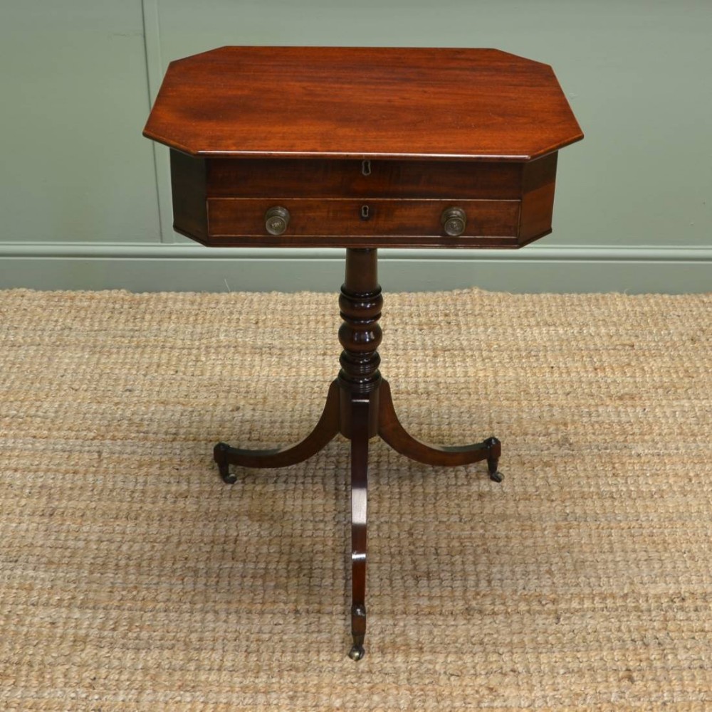 Unusual Regency Mahogany Pedestal Occasional Table 