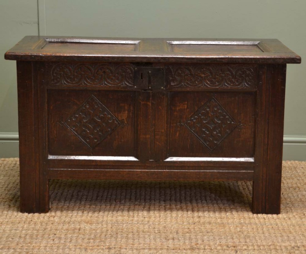 Small Period Oak Antique Country Coffer