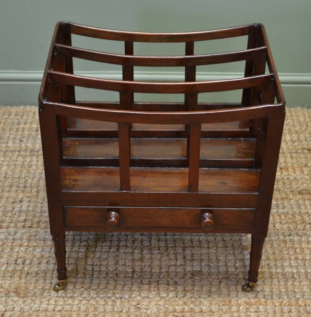 Early Victorian Small Mahogany Antique Canterbury
