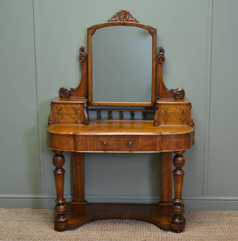 Stunning Satin Walnut Victorian Antique Dressing Table