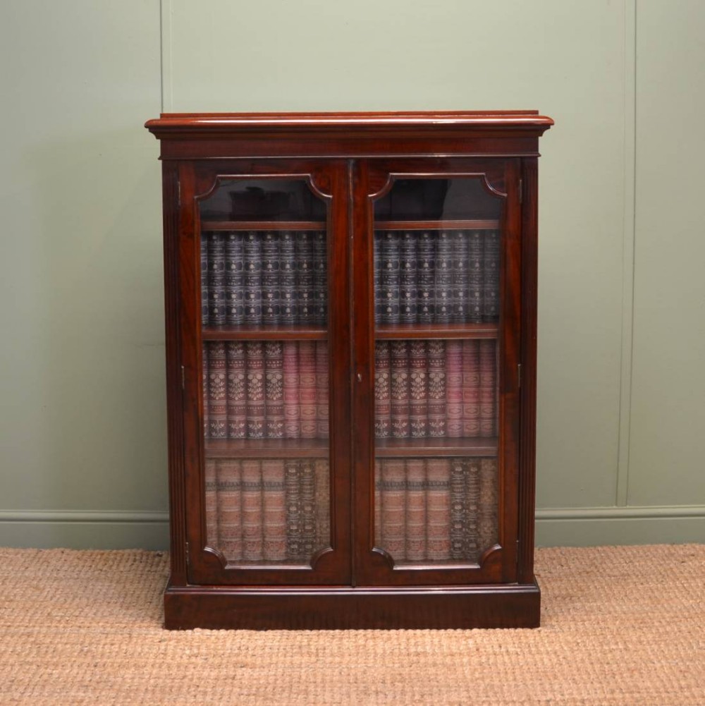 Stunning Quality Victorian Antique Glazed Mahogany Bookcase