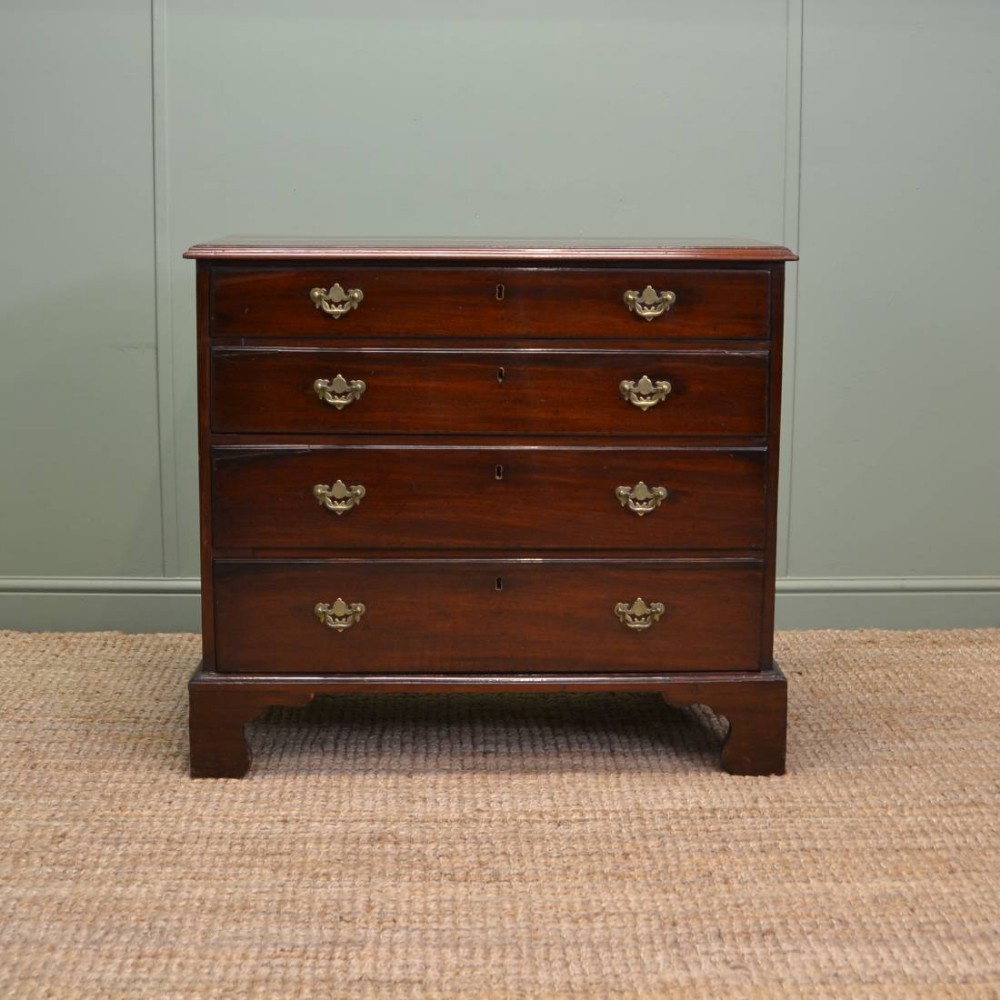Small Georgian Mahogany Antique Chest Of Drawers