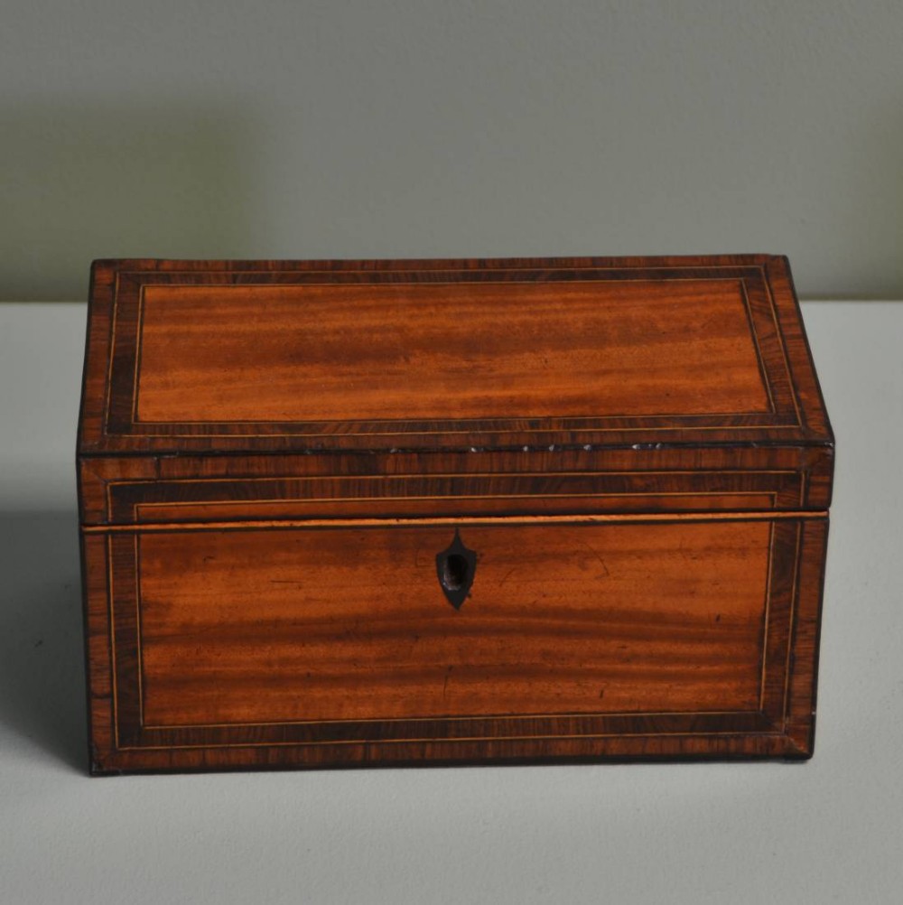Fine Regency Satinwood Antique Tea Caddy