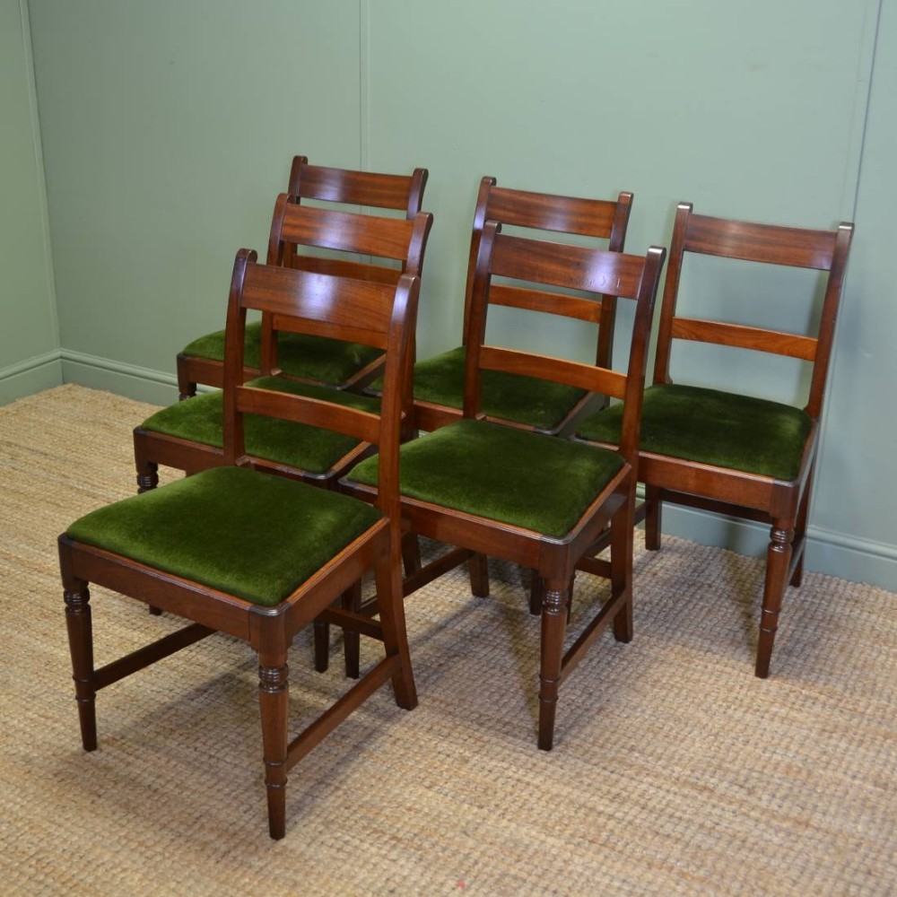 Set Of Six Fine Quality Regency Mahogany Antique Dining Chairs