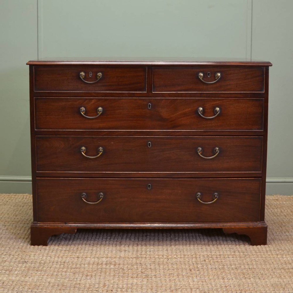 Fine Quality Small Georgian Figured Mahogany Antique Chest Of Drawers