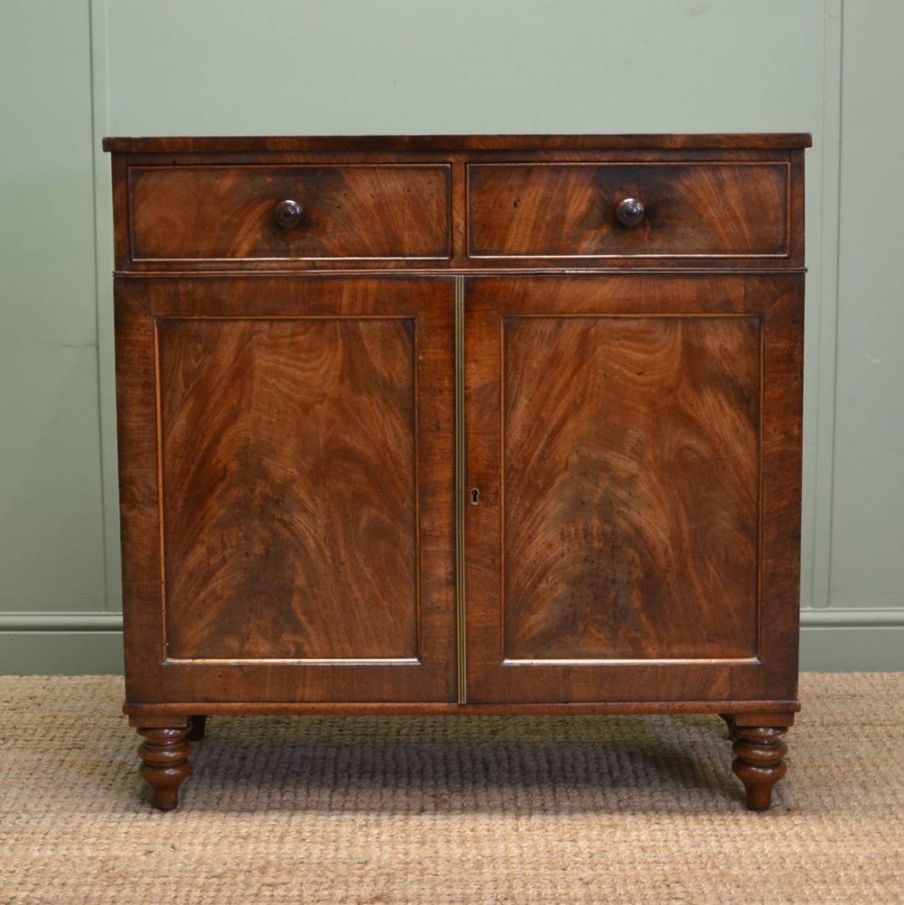 Figured Mahogany Antique Regency Cupboard