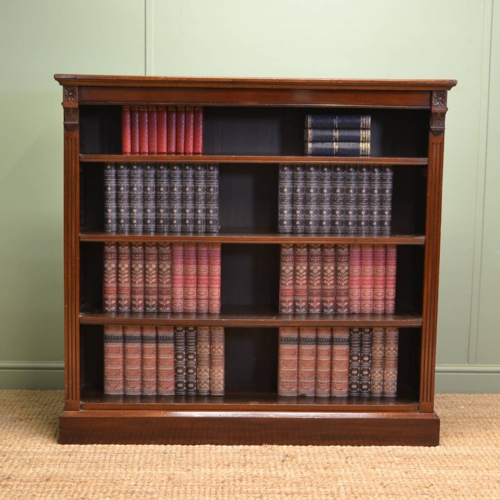 Quality Victorian Walnut Antique Open Bookcase