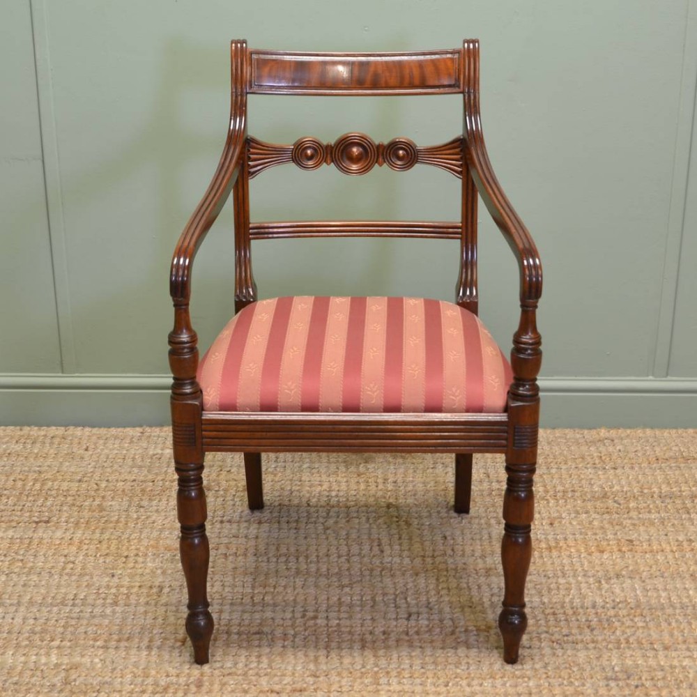 Quality Regency Mahogany Antique Desk Chair