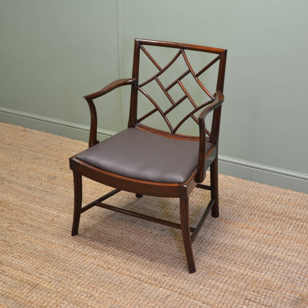 Fine Quality Edwardian Solid Mahogany Cockpen Antique Desk Chair