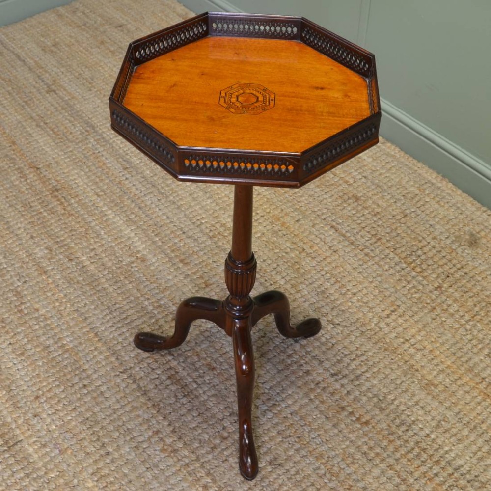 Spectacular Quality Mahogany  Inlaid Edwardian Antique Occasional Table